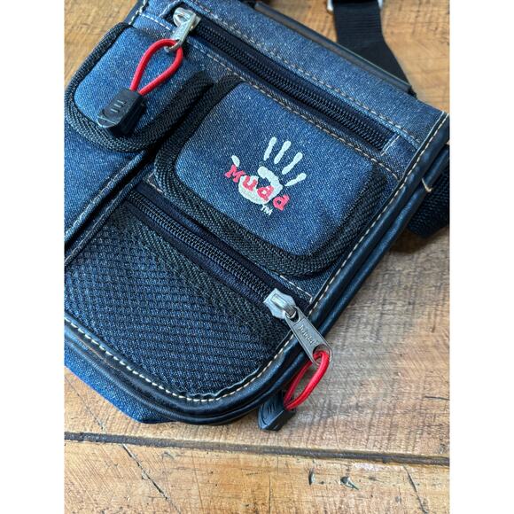 Mudd Vintage Y2K 90s Crossbody Bag Purse Navy Blue Denim Adjustable Straps - Picture 3 of 9